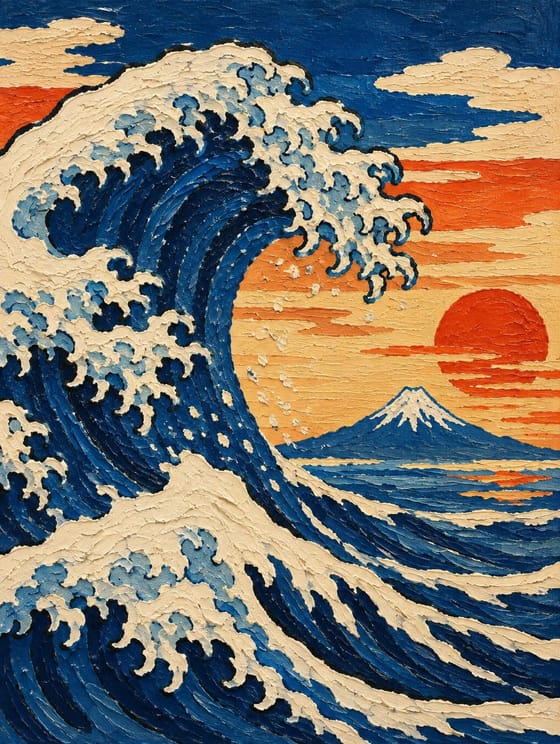 Ukiyo-e — Wave at Dawn