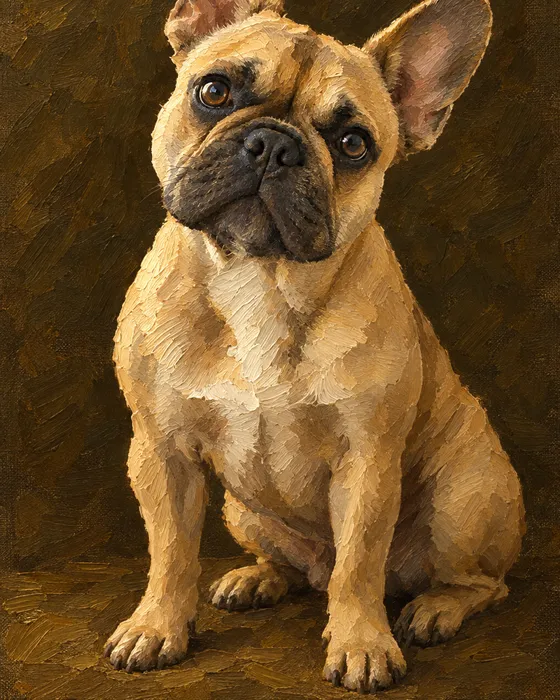 A dog portrait in the Gallery style